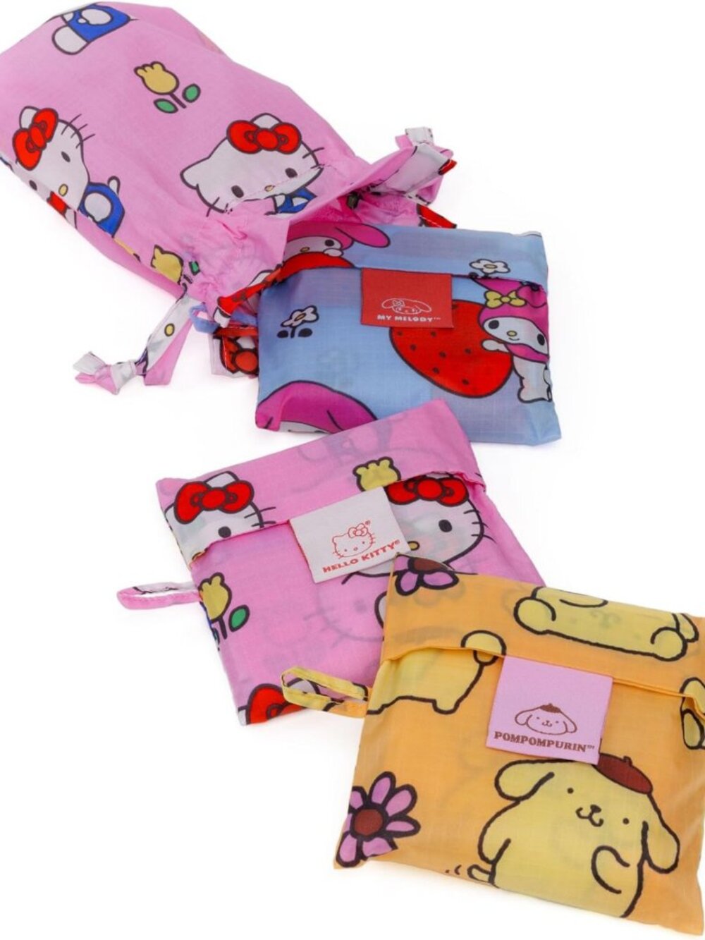 Set of 3 Reusable Bags - Cute Hello Kitty Floral Prints, Eco-Friendly & Stylish